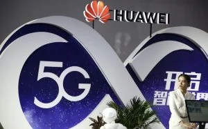 A Huawei 5G stand at a Chinese trade exhibition