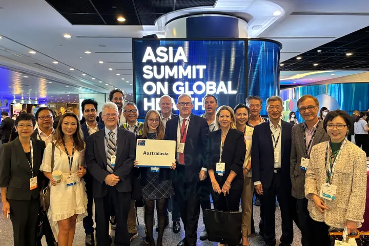 Delegates gathered for a group photograph at the Asia Summit on Global Health