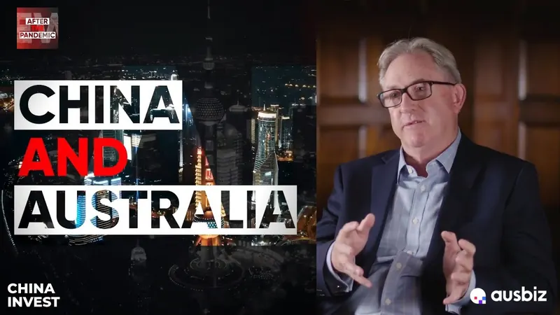 David Thomas in interview beside the title “China and Australia”